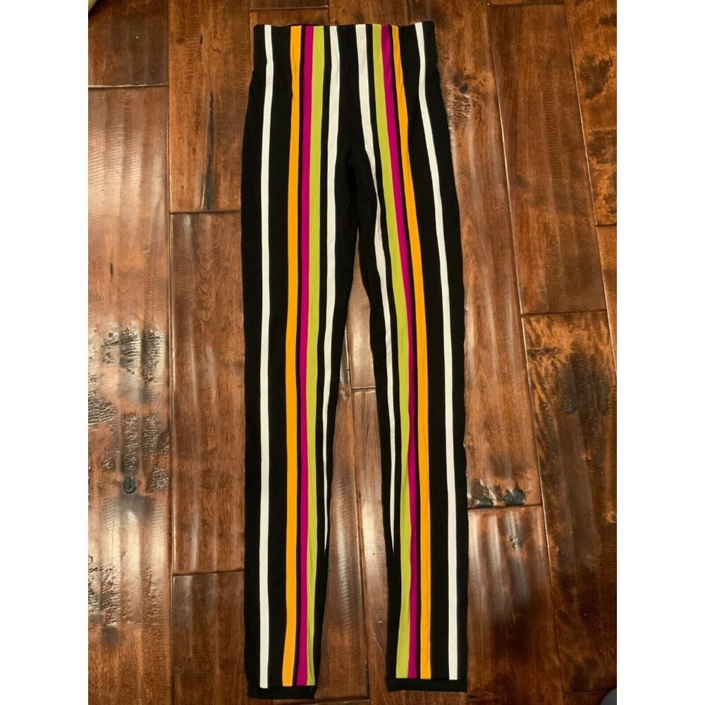 NO KA'OI Black & Multicolor Striped Skinny Athletic Pants, Size XS